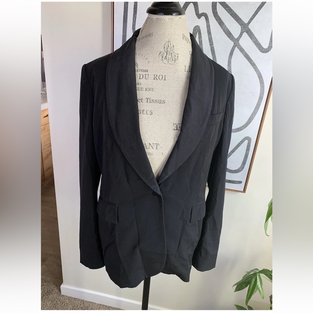 Vtg Polo Ralph Lauren Womens Single Breasted Wool Blazer Italy Jacket Black 12